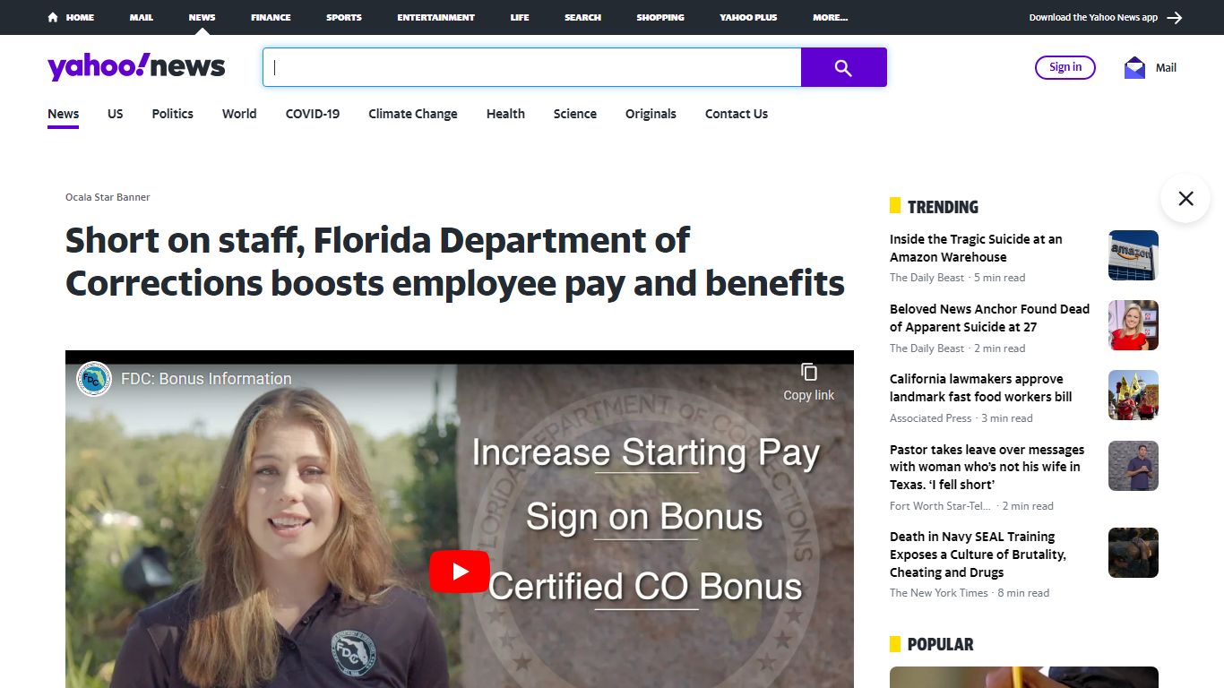 Short on staff, Florida Department of Corrections boosts employee pay ...